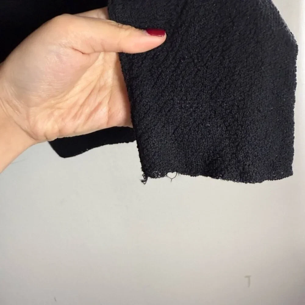 Eileen Fisher Black Open Front Italian Yarn Wool Cardigan size M
